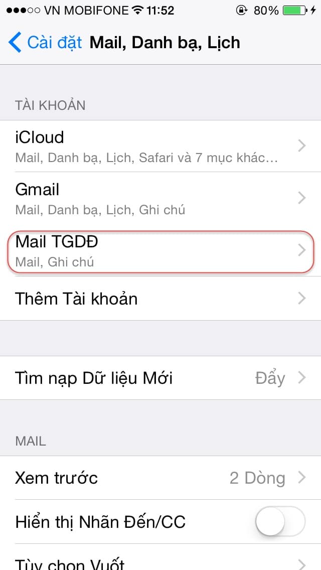Hướng dẫn cài đặt mail công ty trên iPhone/iPad IOS 8.0 trở lên