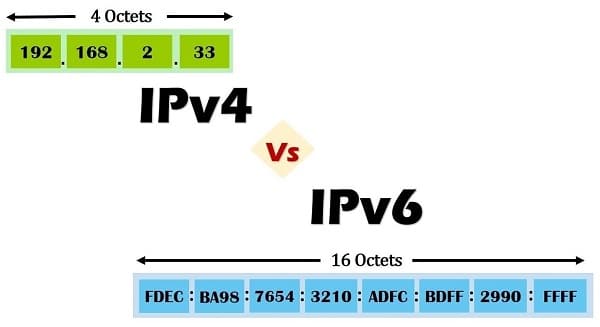 Địa chỉ IP có 2 phiên bản là IPv4 và IPv6
