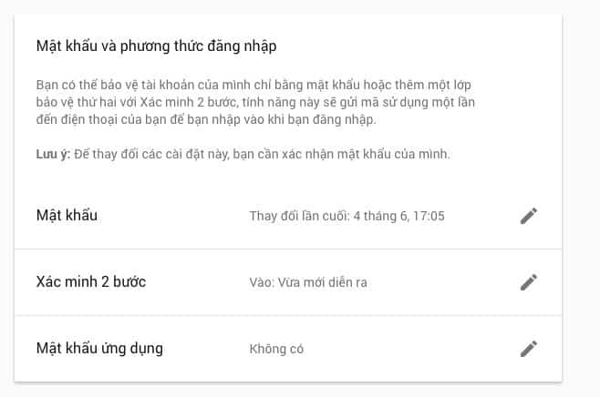 Vào lại phần Sign in to Google như ở trên và chọn Mật khẩu ứng dụng.